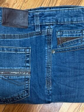 Rank 45 Men's 38x32 Blue Denim Jeans Straight Leg Western Cowboy Ranch Wear